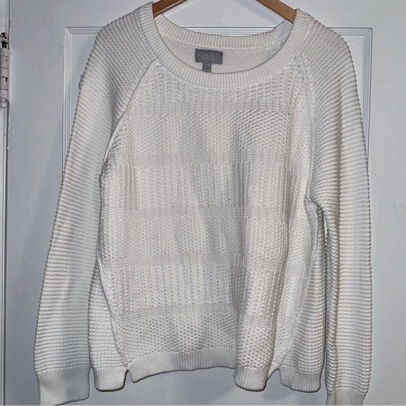 Pure Collection Cotton Crewneck Sweater White Sz 12 large - Picture 1 of 7